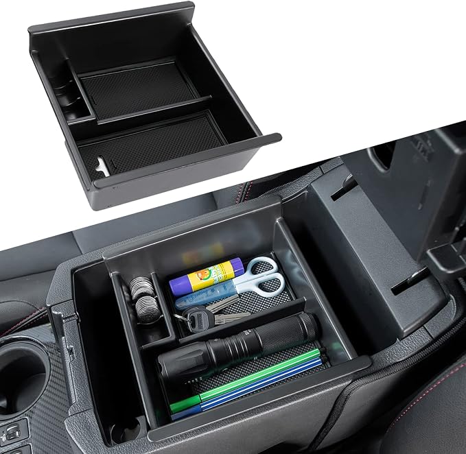 JDMCAR Front Center Grille Insert Cover Trim and Center Console Tray (Black Trim) Compatible with 2023 2022 2021 2020 Toyota 4Runner