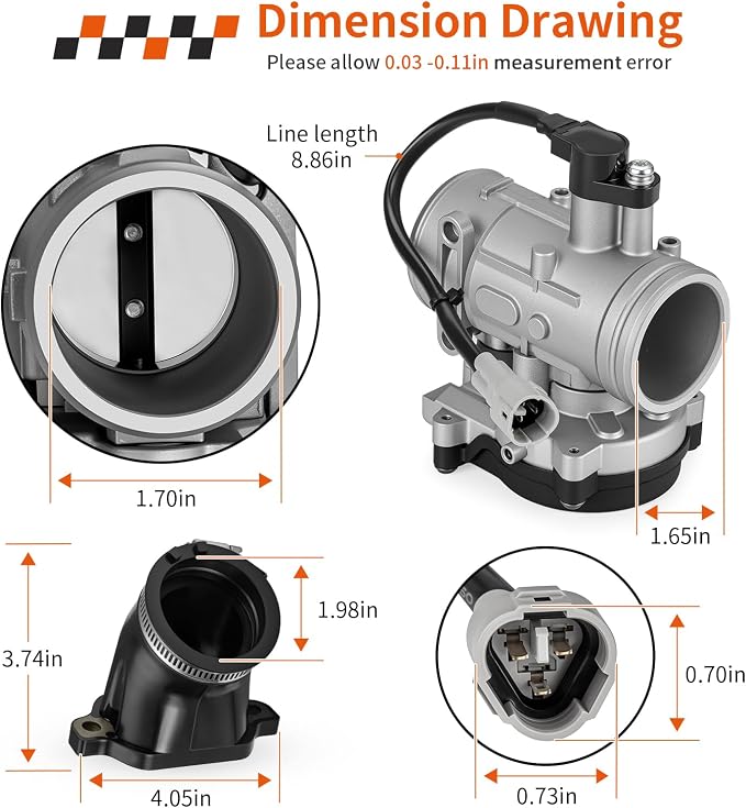 Throttle Body + Intake Manifold Boot For Polaris Sportsman Range RZR 800 S 4 Touring 2009 2010 1203944