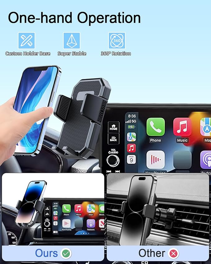 PZK Car Phone Mount for BMW X5 X6 2024 2025 2026 & BMW X7 2023-2026 Accessories Custom 14.9-inch Screen Auto Lock Car Phone Holder with Storage Box 360° Rotation Cradles Not Affect Air Vent