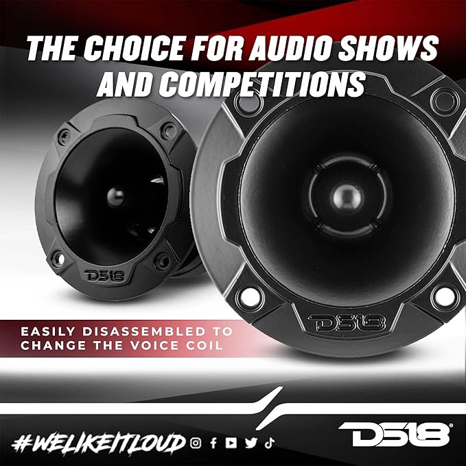 DS18 PRO-TWX2 3.78" Super Bullet Tweeter with 1" Aluminum Voice Coil 240 Watts 4 Ohms (2 Speakers Included)