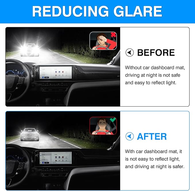 Autorder Dashboard Cover Mat for Toyota Camry 2025 2026 Accessories Dash Cover Upgrade Velvet Dash Mat Sunshade Glare UV Rays Protector(Without HUD)