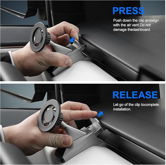 ELECFRESH Phone Mount for Tesla Cybertruck Fit for All Phone, Magnetic Phone Holder for Cybertruck Accessories Can be Adjusted 360° (Model)