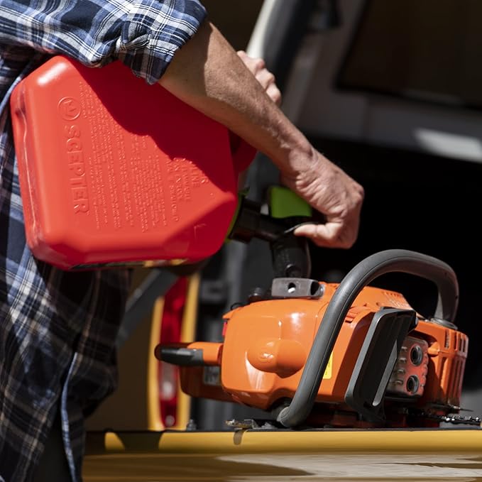 Scepter FR1G152 Fuel Container with Spill Proof Smart Control Spout with Bonus Spout Extender, Red Gas Can, 1 Gallon