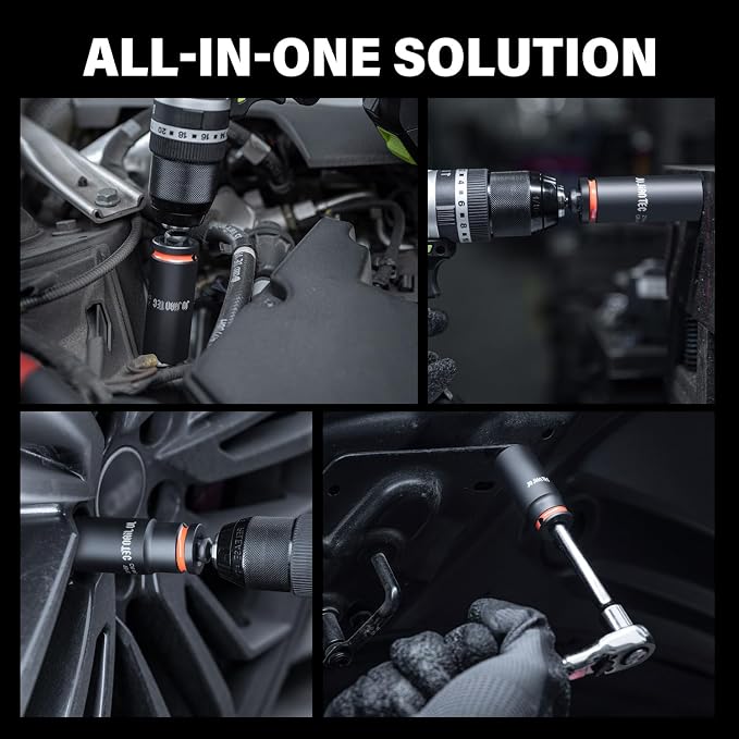31-Piece 1/2" Drive Deep Impact Socket Set, SAE & Metric (3/8"-1-1/2" & 10-24mm), 6-Point Cr-Mo Steel for Auto Repair, with 3" Extension Bar, Sturdy Storage Case