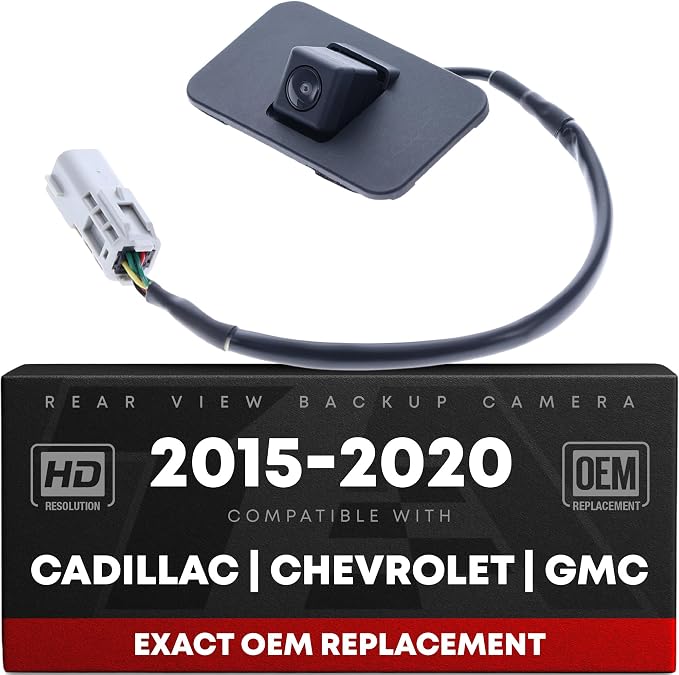 Rear View Backup Camera, Reverse Park Assist - Compatible with 2015-2020 Cadillac Escalade, 2015-2020 Chevrolet Suburban Tahoe, 2015-2020 GMC Yukon - Without Surround View - OEM 23378804, GM1960116