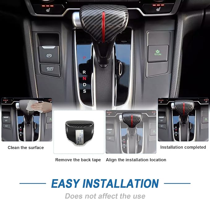 Carbon Fiber Gear Shift Knob Cover Compatible with 2017-2022 Honda CR-V CRV
