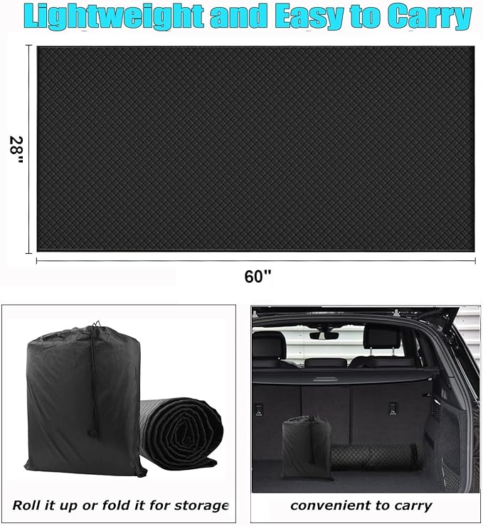 SUNCARACCL Magical Rolling Creeper Mat, Under Car Repair Pad, 60x28 Inch Mechanics Mat for Low Clearance, Automotive Creeper Mat with Portable Storage Bag, Work on All Terrains & Vehicles