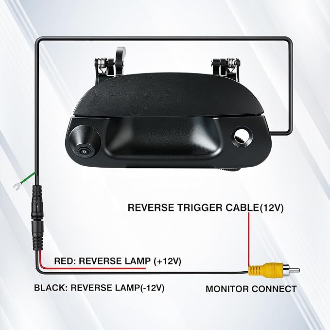 Tailgate Handle Backup Camera Fit for Ford F150 F250 F350 F450 F550 Super Duty 1997-2007, Fit for Explorer Lobo 2001-2005 Tailgate Reversing Rear View Park Assist Camera RCA Plug 7L3Z-9943400AA