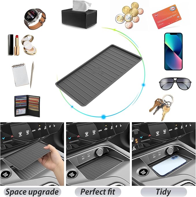 SKTU for 2026+ Nissan Sentra Wireless Charging Mat 2026+ Nissan Sentra (S/SV/SR/SL) Center Console Non-Slip Pad 2026 Sentra Accessories 2026 Sentra Rubber Console Mat-Durable