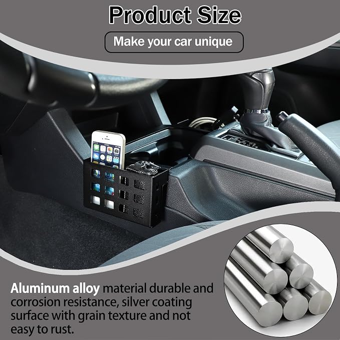 Lcojicep Central Control Storage Box Compatible with Tacoma 2016-2022 Central Control Side Storage Box Gear Shifter Console Organizer Tray，Interior Organizer Accessories