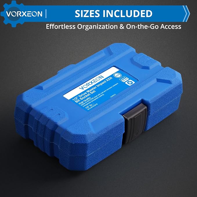1/2" Drive Triple Square Spline Impact Bit Sockets Long and Short Combinations Set, 6 Pcs XZN Socket 42 Cr-Mo M14 M16 M18 With Storage Case