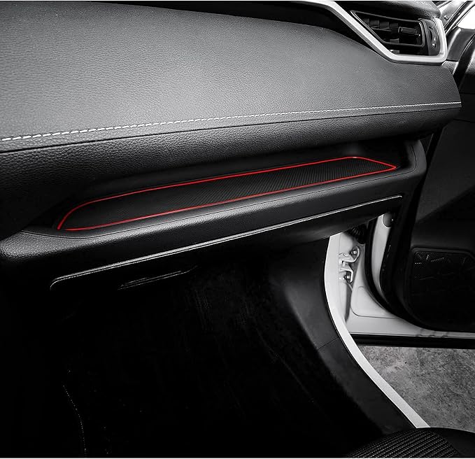 JDMCAR Custom Liners (Red Trim) and Center Console Organizer (Red) Compatible with 2022 2021 2020 2019 RAV4 Accessories