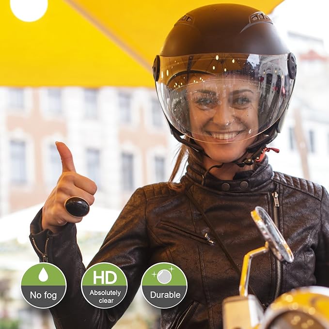 XII WY Universal Motorcycle 3/4 open face Helmet Shield Anti Fog Film,Clear Visor Lens Insert Fog Resistant Waterproof Sticker