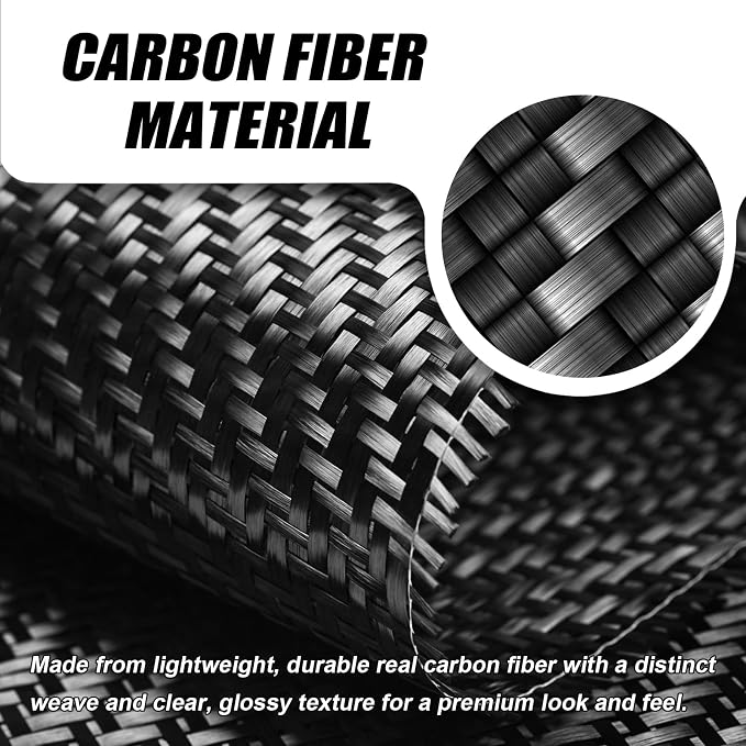 8PCS Real Carbon Fiber Center Console Dashboard Panel Trim Compatible with 2012–2020 Tesla Model S & 2016–2020 Model X, Interior Decor Sticker Accessories