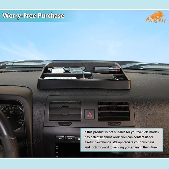 Aunginsy Center Console Dash Storage Tray Compatible with Hummer H3 2005 2006 2007 2008 2009, Car Dashboard Storage Box Organizer Holder Tray Dash Storage Insert Mounted Tray ABS Interior Accessories