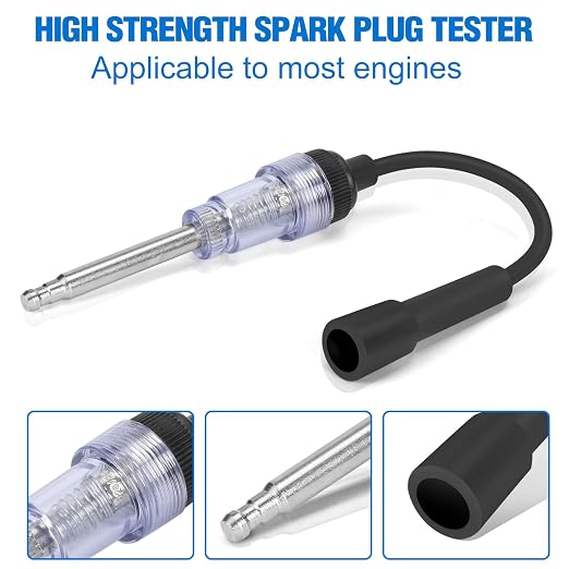 BETOOLL 15pcs Compression Tester with Spark Plug Tester & 14mm&16mm Magnetic Swivel Spark Plug Socket - 300PSI Engine Cylinder Compression Gauge Automotive Tool