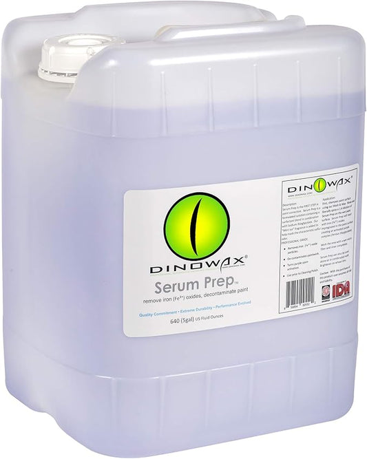 Dinowax - Serum Prep - Automotive Paint Preparation - Vehicle Rust and Oxidation Remover - Professional Grade (640 Oz)