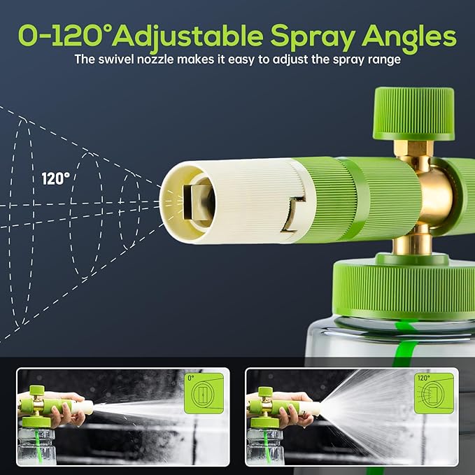 Foam Cannon with Dual Connector Accessory, Pressure Washer Accessories with 1/4 Inch Quick Connector, 5 Pressure Washer Nozzle Tips, Pressure Washer Gun for Car Washing and Cleaning
