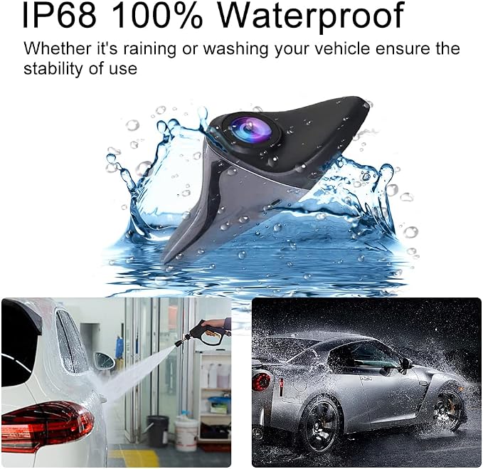 Side View Camera 7 inch HD Surveillance System, IP68 Waterproof Blind spot Camera with HD LCD Screen Parking Assistance System, Black