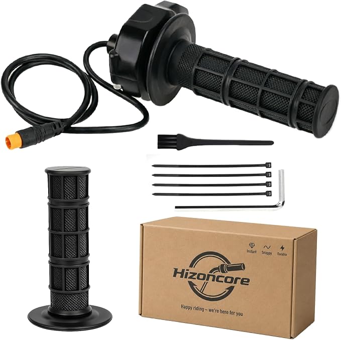 Ebike Full Twist Throttle for Macfox, 3 Pin Surron Style Throttle Grip Kit 12V-72V Compatible with HappyRun Freego Heybike Electric Dirt Bike