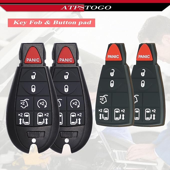 DIY Key Fob Replacement Fits for 2008-2020 Dodge Grand Caravan, 2008-2016 Chrysler Town and Country VW Routan Keyless Entry Remote with Interchangeable 6&7 Button FCC ID: IYZ-C01C, M3N5WY783X