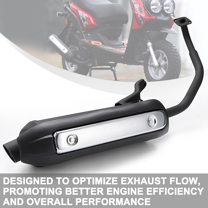Minho Muffler Exhaust Header Tail Pipe for Gy6 125cc 150cc TaoTao Vitacci Spark Zoom 150 Gas Engine Scooters Ideal for Moped Gator 150 f2 Riders