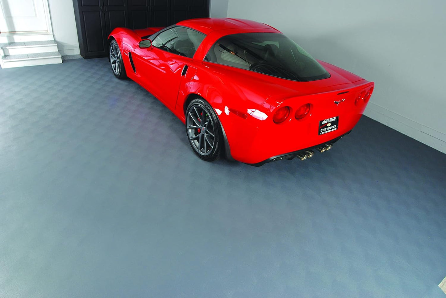 G-Floor Seamless Sheet Vinyl Shed Flooring Cover with Bonded Fibrous Backing - Levant Pattern (8' x 16', Slate Grey)