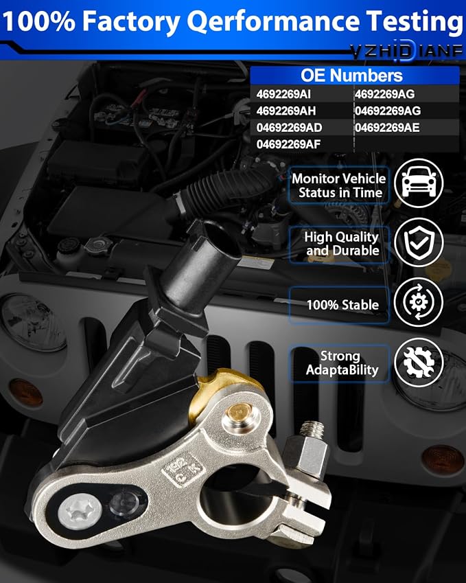 Upgraded 4692269AI Journey Battery Current Sensor Fit for:-Dodge for:-Jeep for:-Chrysler for:-Ram 2011 2012 2013 2014 2015 2016 2017 Battery Voltage Temperature Sensor, 4692269AG