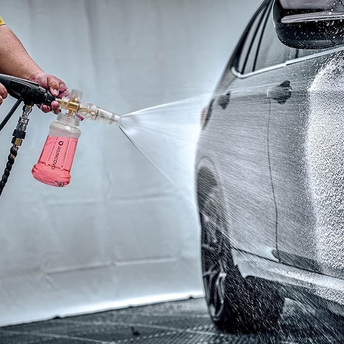 Raincovo Foam Cannon for Pressure Washer, Snow Clear Foam Cannon for Car Wash, Stainless Steel Filter, Adjustable Pressure Washer Nozzle 6-in-1, Quick-change Over Replacement Nozzle Tip