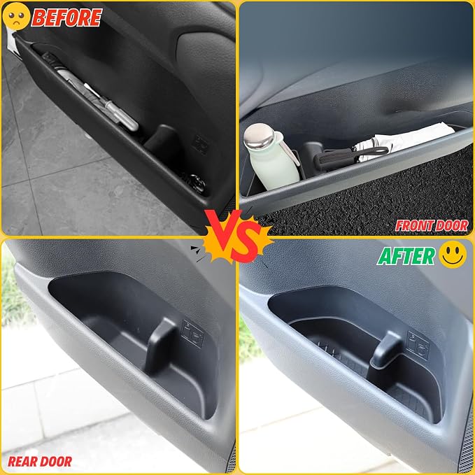 For 2026 2025 2024 Toyota Land Cruiser 1958 LC250 Prado Accessories - 4 Door Pocket Liner Protector with Door Handle Insert Organizer Storage Box - Front Rear Interior Accessories, 10 Pack