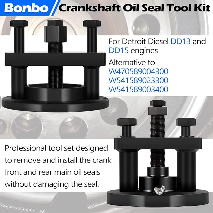 Bonbo for Detroit Diesel DD13 DD15 Crankshaft Oil Seal Front & Rear Seal Remover & Installer Tool Kit Alternative to W470589004300 W541589023300 W541589003400