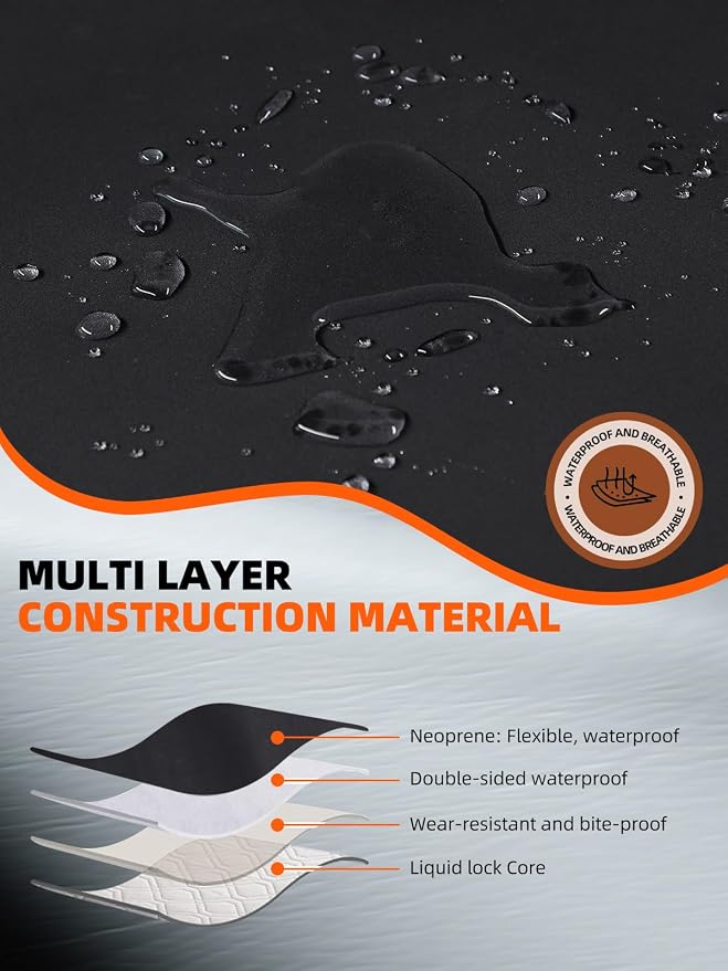 2 Pack Waterproof Car Seat Covers - Universal Fit Rubber Front Seat Protectors for SUVs, Sedans & Trucks - Non-Slip Backing for Fitness, Gym & Pets - Black