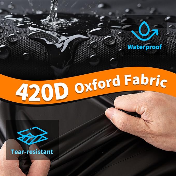 Motorcycle Cover 420D Waterproof for Touring Models Harley Davidson Road King Road Glide Electra Glide Low Rider-ST, Indoor & Outdoor All Weather Protection Orange