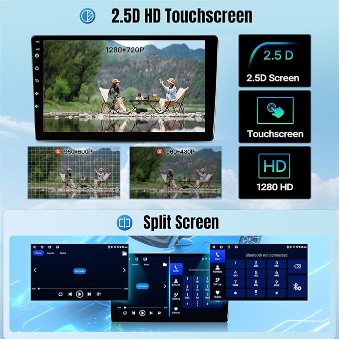Leadfan Car Stereo Radio for Toyota Highlander 2014 2015 2016 2017 2018 2019 with Carplay Android Auto, 9Inch Screen with GPS Navigation SWC FM Bluetooth Backup Camera