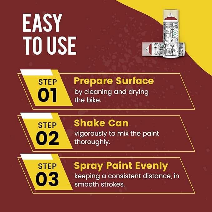 Spray.Bike Spray Paint | Designed Mainly for Bicycles | Multi-Use Acrylic Spray Paint for Metal, Plastic | High Coverage Bike Paint, 400ml, Redbridge