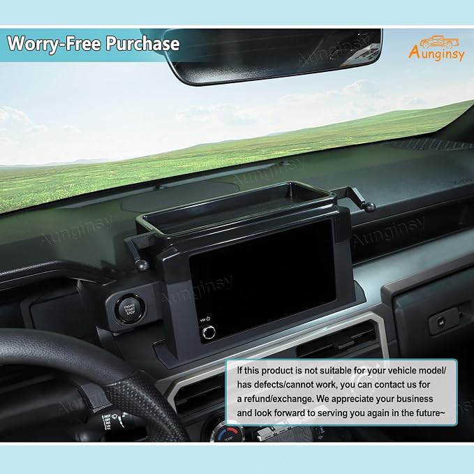 Aunginsy Center Console Dash Storage Tray Compatible with Toyota Tacoma 2024 2025 2026, Car Dashboard Storage Box Organizer Holder Insert Mounted Tray ABS Interior Accessories, Only Fit 8-inch Screen