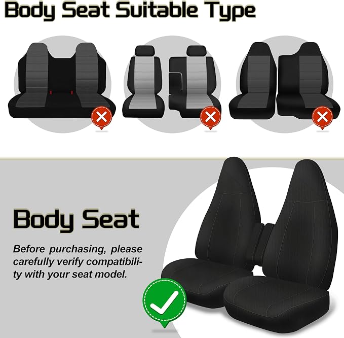 Jokuye Heavy Duty 600D Oxford Seat Covers for Chevy Express 1996-2026 Front Bucket Seat Protectors with Grab Handle Cutout,Waterproof and Wear-Resistant Easy to Install - Black
