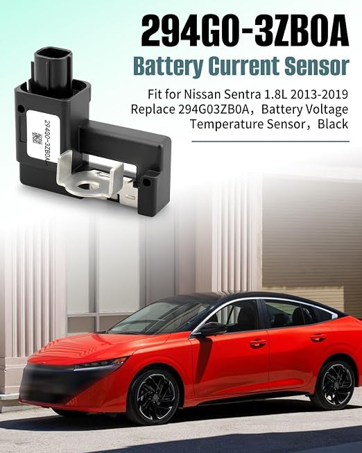 294G0-3ZB0A Battery Current Sensor Fit for Nissan Sentra 1.8L 2013 2014 2015 2016 2017 2018 2019 Replace 294G03ZB0A，Battery Voltage Temperature Sensor，Black