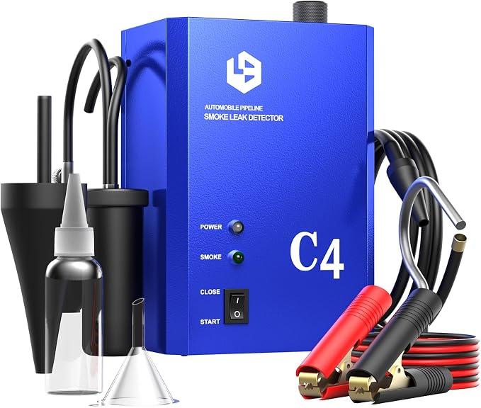 Smoke Machine Automotive Leak Detector, Smoke Machines Leak Tester for All 12V DC Vehicles in Vacuum,Fuel Diagnostic Pipe System,Built-in Air Pump (Oil Not Included)