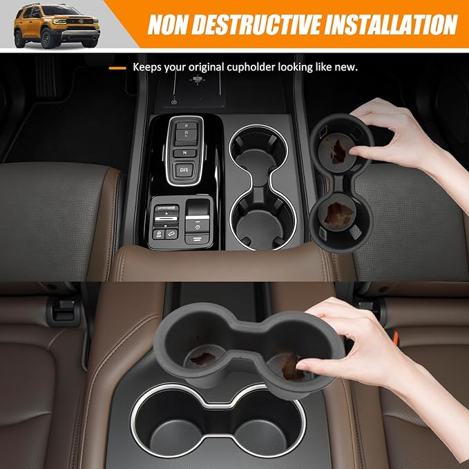 Center Console&2nd Row Cup Holder Compatible with 2023-2026 Honda Pilot (Only Fits for 8 Seats) Drink Holder Cupholder Coast for Pilot Accessories