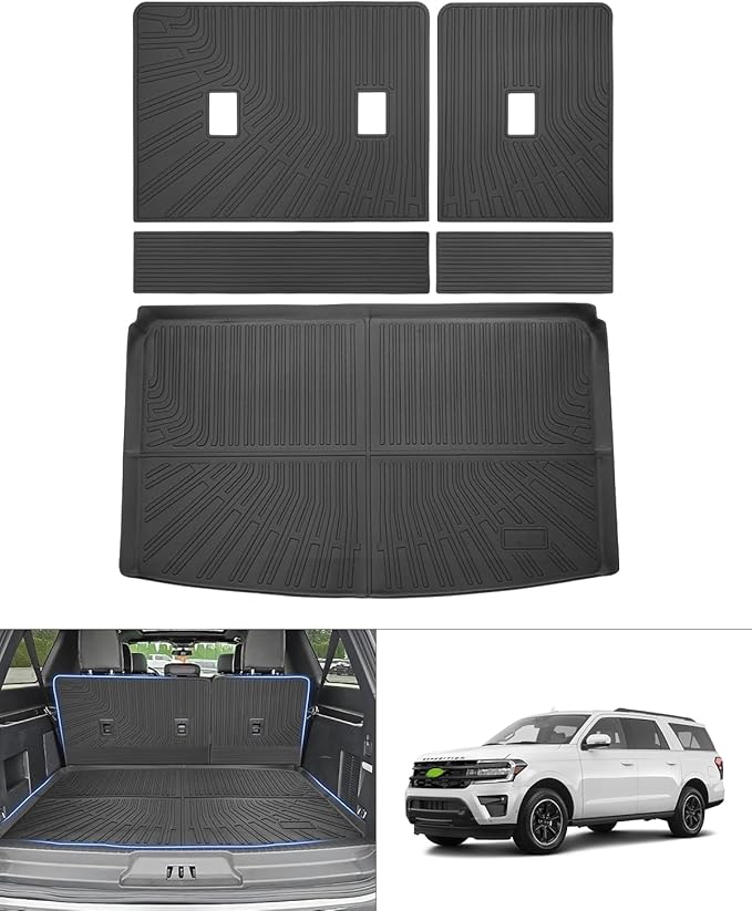 Cartist Trunk Mat & Backrest Mat for Ford Expedition Max/Lincoln Navigator L 2018-2024, All Weather Rear Seat Back Cover Cargo Mat for 18-24 Expedition Max/Navigator L Accessories (Only for Max & L)