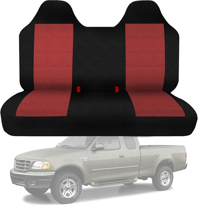 ESMING Front Bench Seat Cover with Molded Headrests Fit for Ford F-150 1999-2004, Thickened Waterproof Oxford Cloth, Solid Bench Seat Protector, Easy to Clean