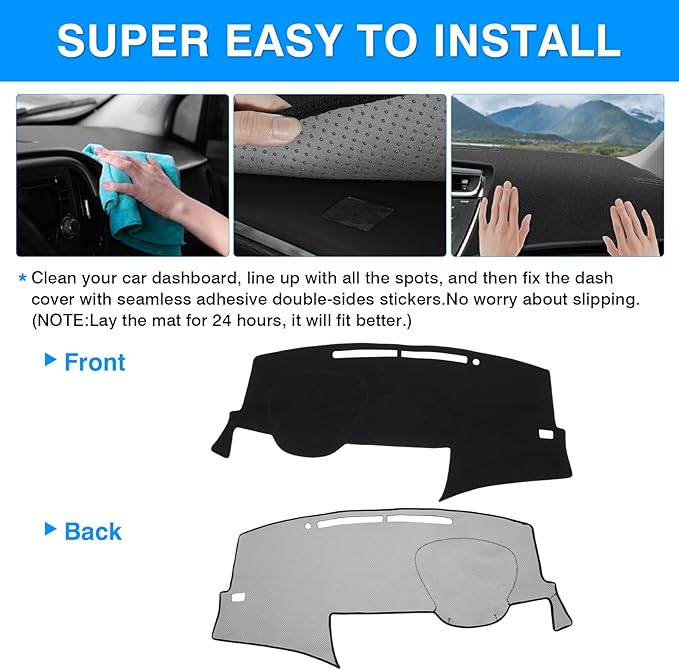Autorder Dashboard Cover Mat for Toyota Avalon 2013-2018 Accessories Dash Cover Upgrade Flannel Dash Mat Sunshade Glare UV Rays Protector