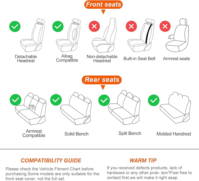 2-Seater Car Seat Covers Full Set Waterproof and Breathable Nappa Leather, Fit for Front Seats of Cars, Compatible with Airbags, Car Seat Protector Covers for Most Cars - Black Blue