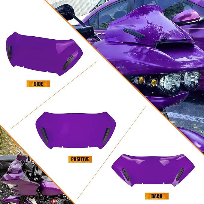 10" Windshield Windscreen Wind Splitter Fit For Harley Road Glide 2023.5-2026 Purple