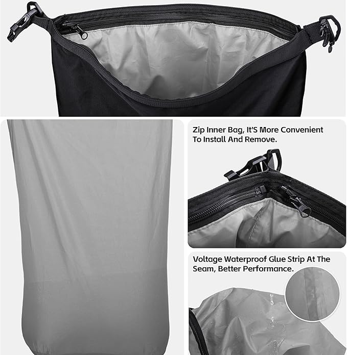 Waterproof Motorcycle Tail Bag 30L Motorbike Rear Rack Storage Bag Saddle Pannier for Touring Adventure Commuting Black