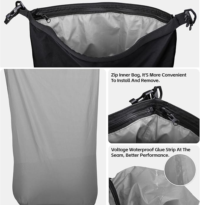Waterproof Motorcycle Tail Bag 10L Motorbike Rear Rack Storage Bag Saddle Pannier for Touring Adventure Commuting Black