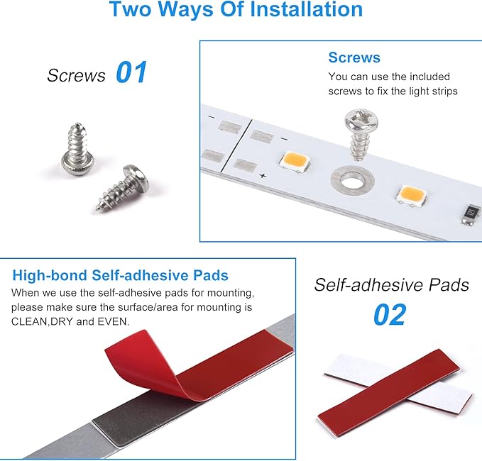 Under Cabinet LED Lighting Kit for Kitchen Cabinet Counters Shelf Closet. 6 PCS 12 Inches Light Strip with Adapter Switch Dimmer Extension Cable. Plug in. Dimmable. 1500 Lumen. Warm White 2700K