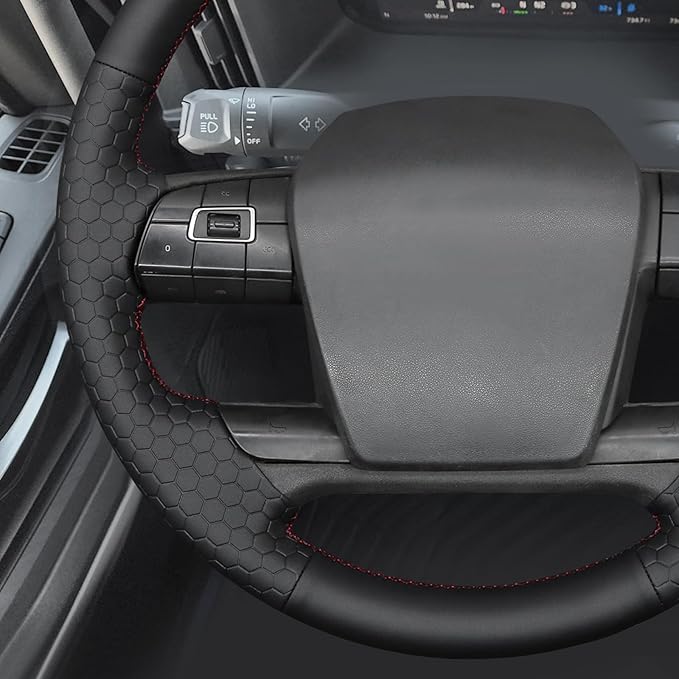 MEWANT Hand Sewn Steering Wheel Cover Wrap for Volvo VNL VNR FM FH 2017-2025 Steering Wheel Accessories for Volvo FM