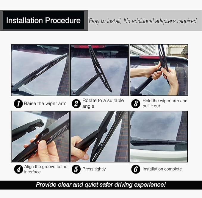 Replacement for Toyota Prius 2016-2023 Silent Wipers -FAPIUO Front and Rear Windshield Wipers 28"/16"+16" Full Blade Set (3 Pack) TOP LOCK